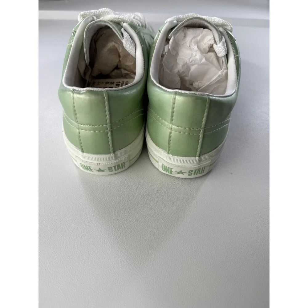 Converse One Star Pearlized Vinyl Lime VINTAGE 90's Sneakers Womens‎ 5.5 NEW - Picture 6 of 9